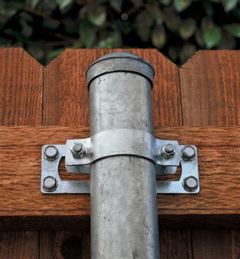 metal bracket to join wood fence post to concrete footing|galvanized fence post clamps brackets.